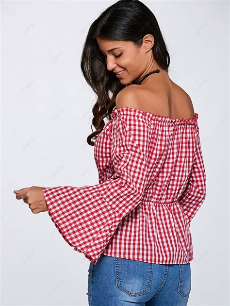 off shoulder tops amazon|checked off the shoulder shirt.